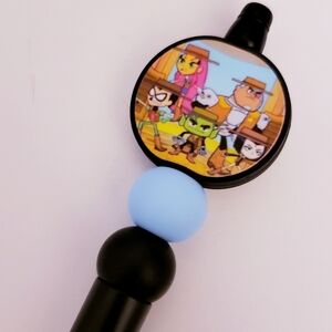 Handmade Teen Titans Go Silicone Focal Bead Pen